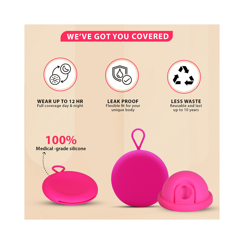 MYKI Silicon Menstrual Disc with Clutch Pink Medium - Image 3