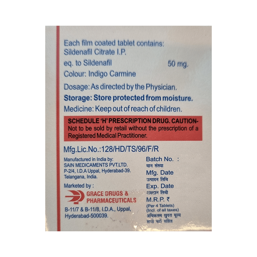 Grace Drugs & Pharmaceuticals Sildenafil 50mg Tablet - Image 2