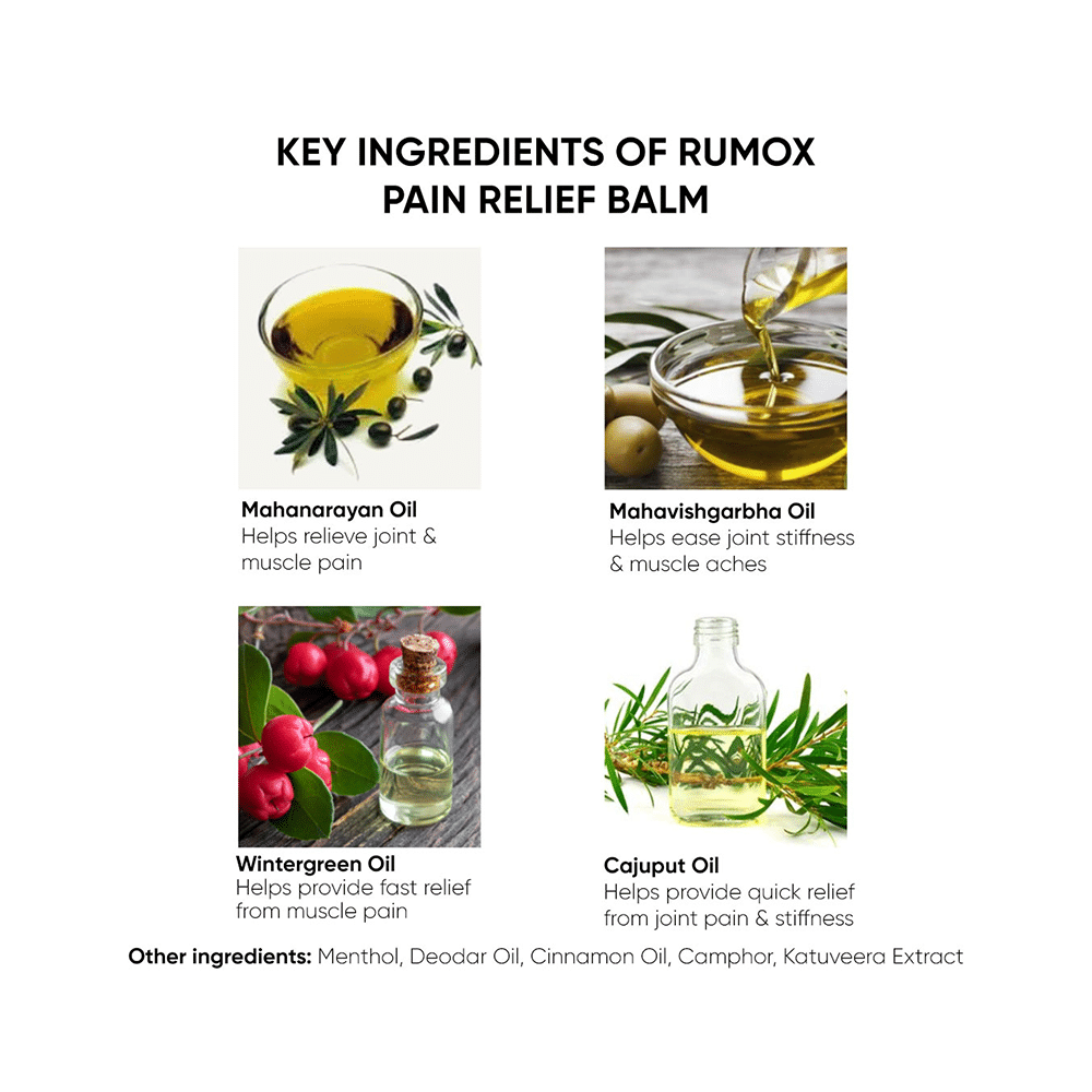 Dr. Vaidya's Rumox Pain Relief Balm (50gm Each) with Mimo Massager Free - Image 4