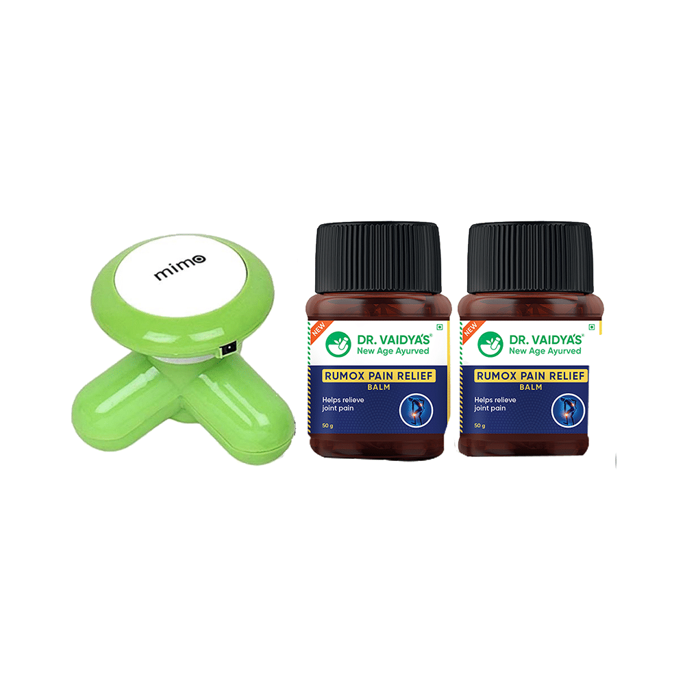 Dr. Vaidya's Rumox Pain Relief Balm (50gm Each) with Mimo Massager Free