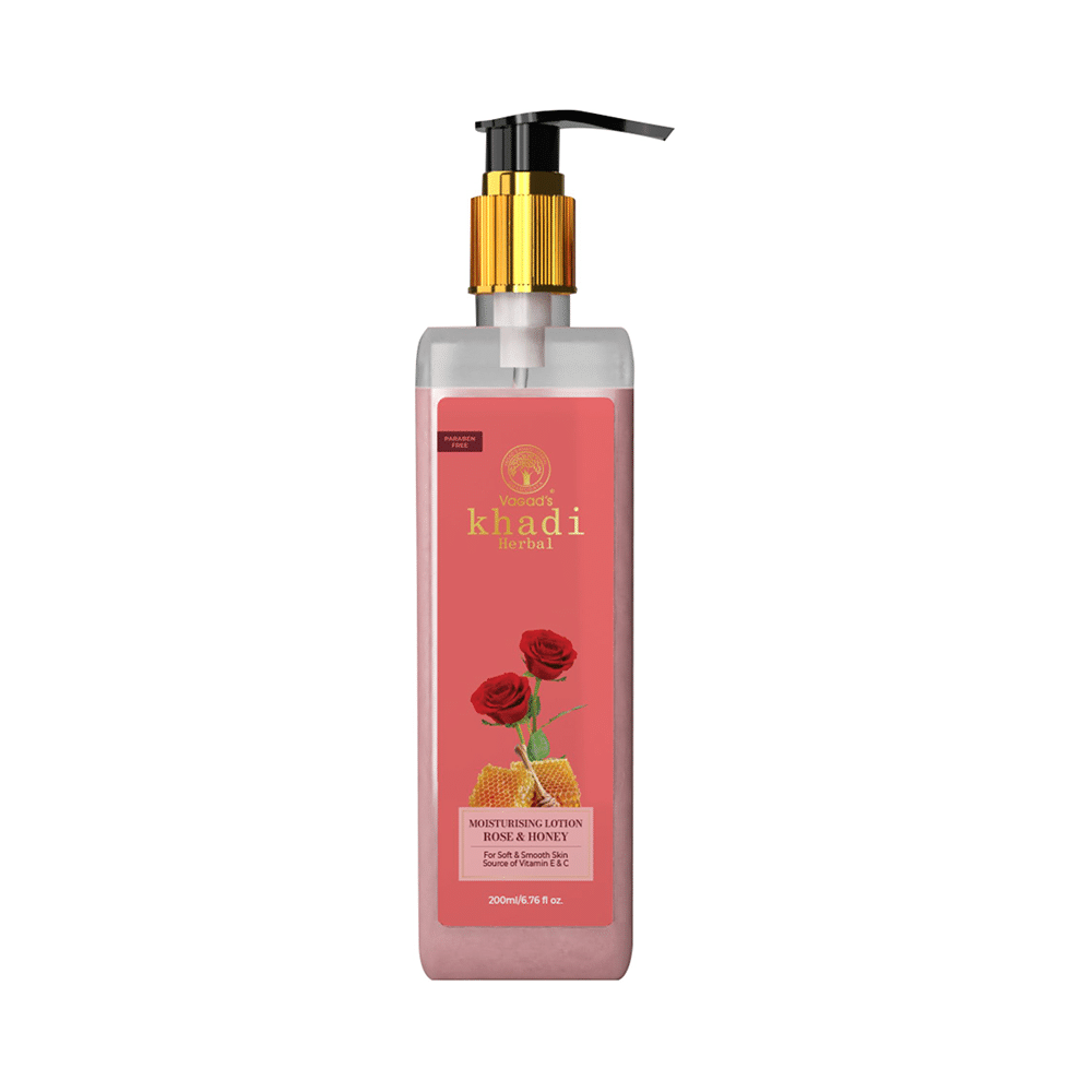 Vagad's Khadi Herbal Moisturising Lotion Rose and Honey - Image 1