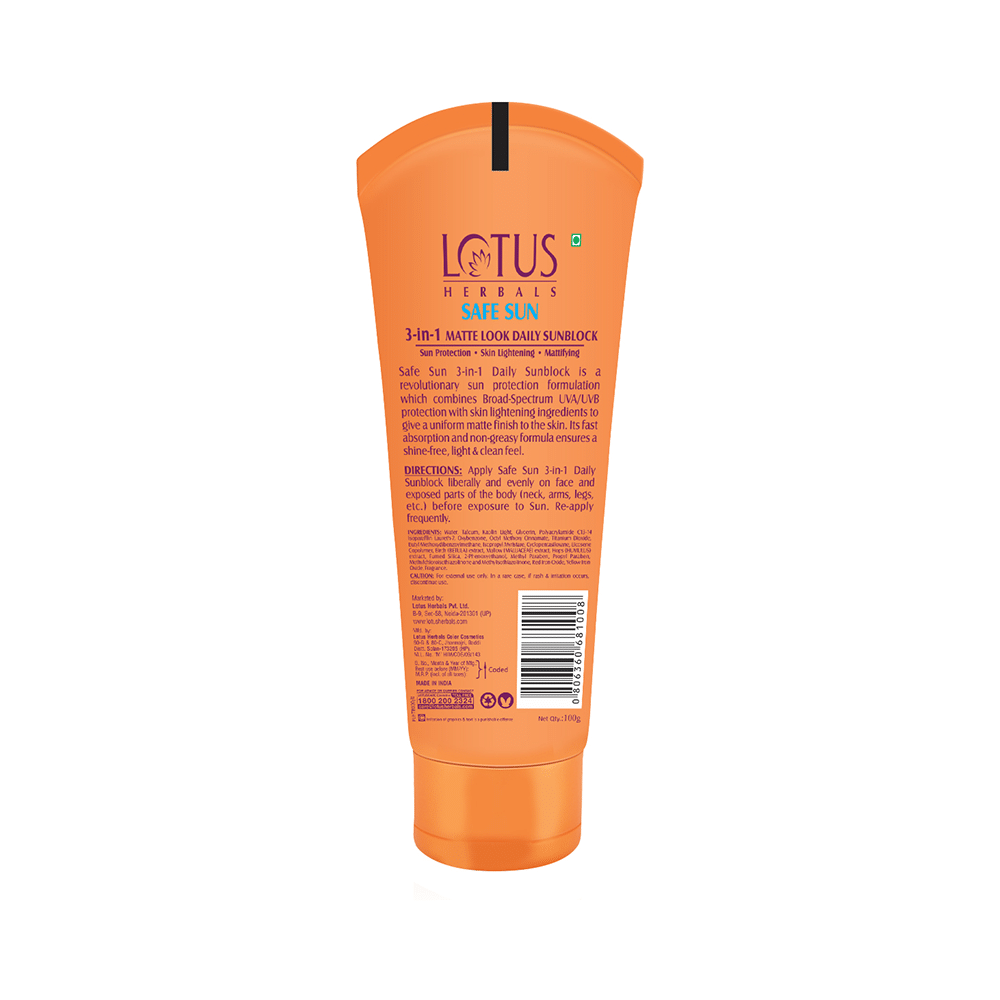 Lotus Herbals Safe Sun 3-in-1 Matte Look Daily Sun Block PA+++ SPF 40 - Image 2