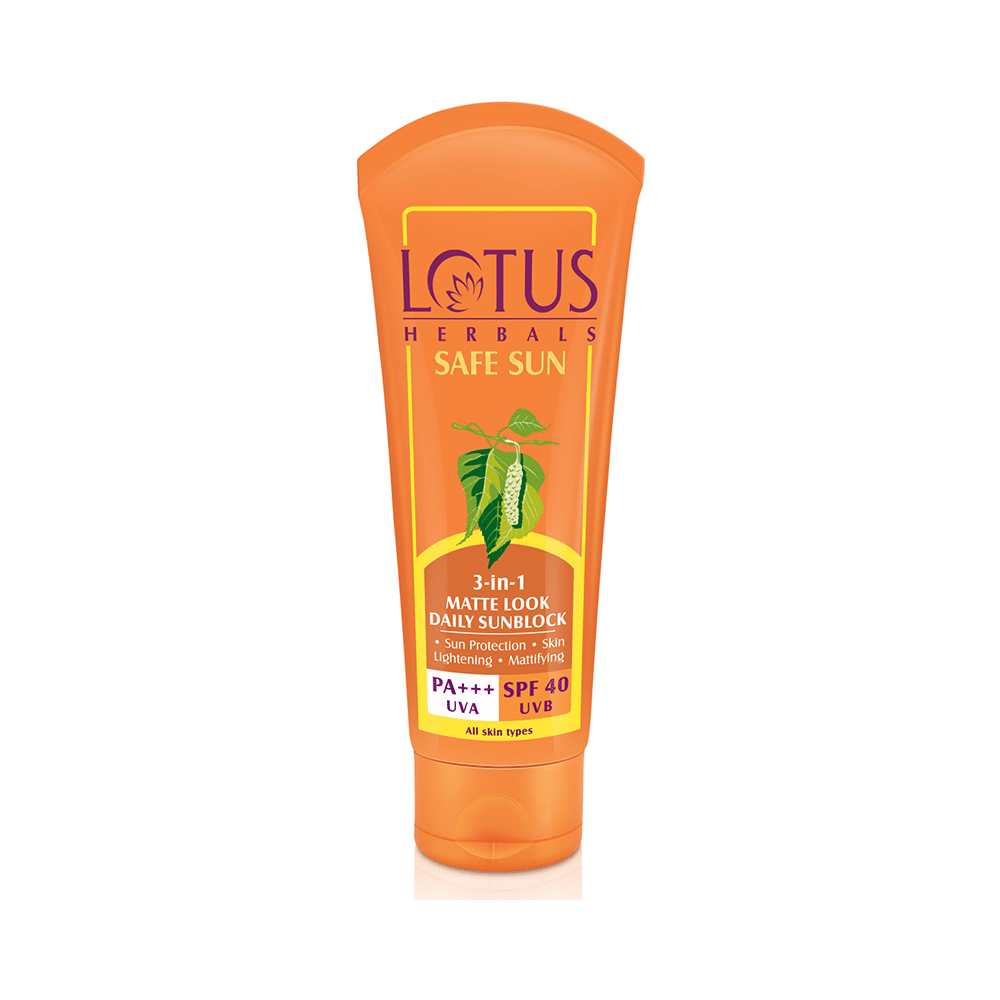 Lotus Herbals Safe Sun 3-in-1 Matte Look Daily Sun Block PA+++ SPF 40 - Image 1