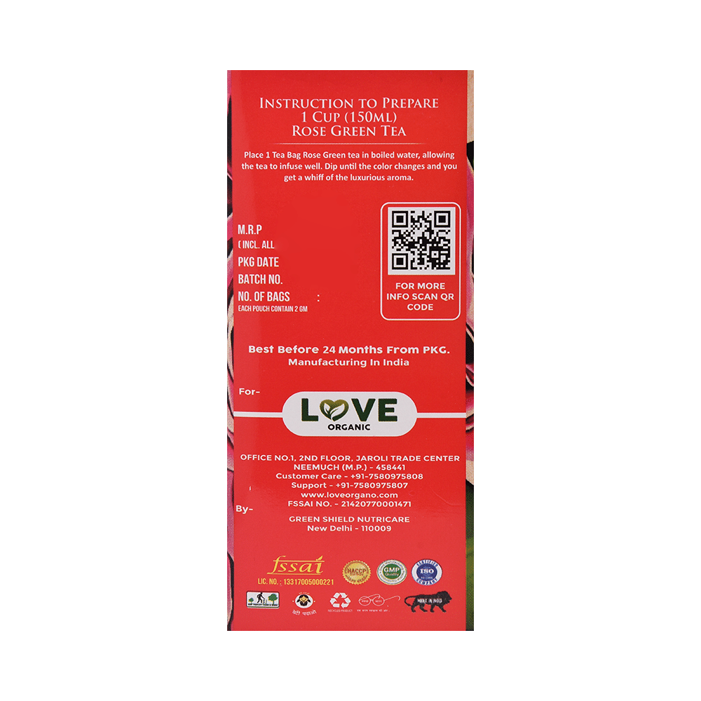 Love Organic Rose Green Tea (2.5gm Each) - Image 4