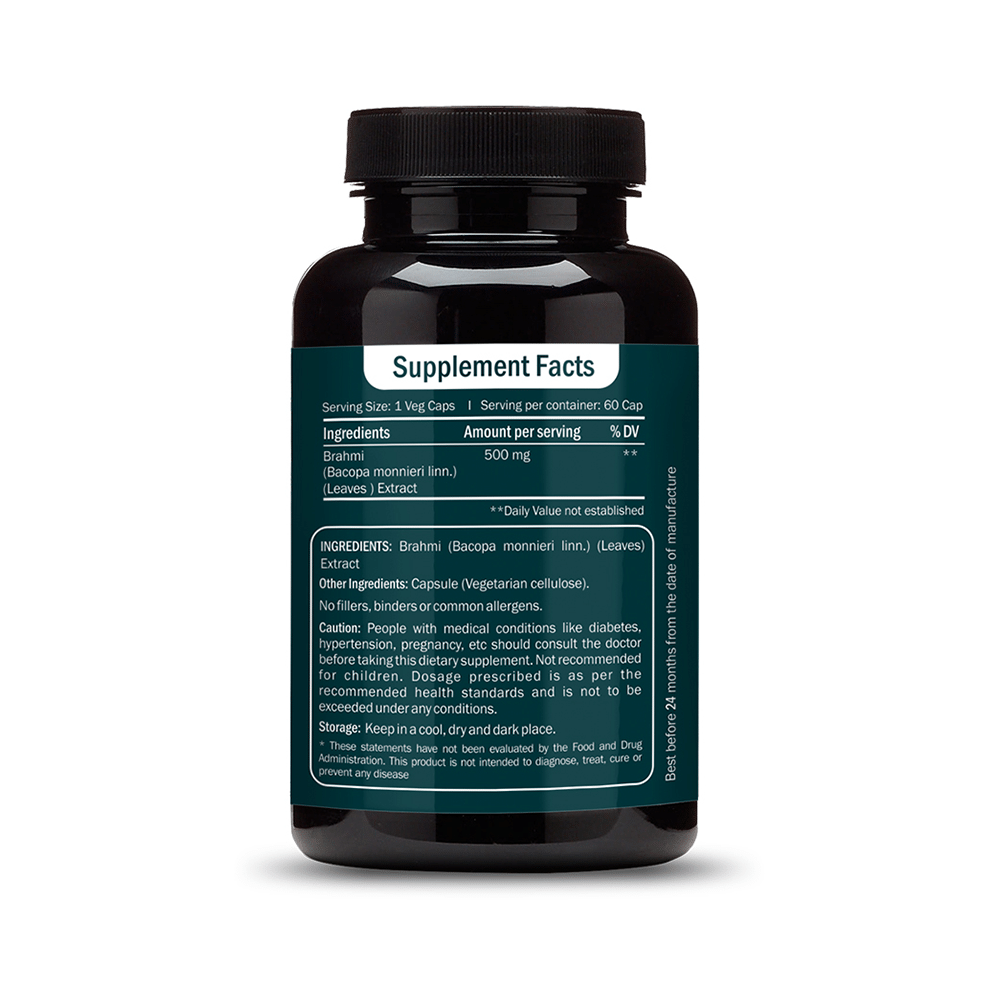 Vokin Biotech Bacopa Monnieri (Brahmi) Extract 500mg Capsule - Image 2