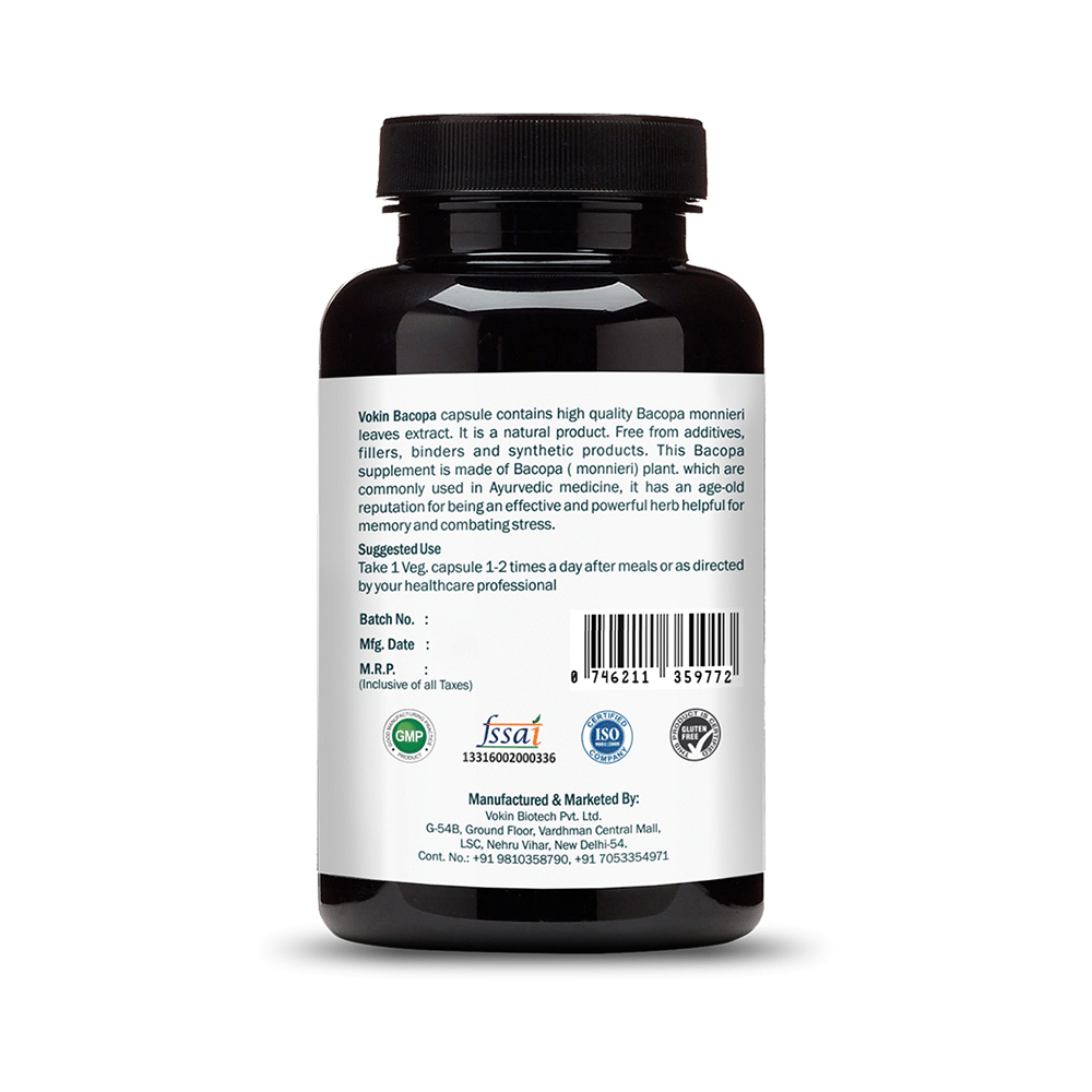 Vokin Biotech Bacopa Monnieri (Brahmi) Extract 500mg Capsule - Image 3