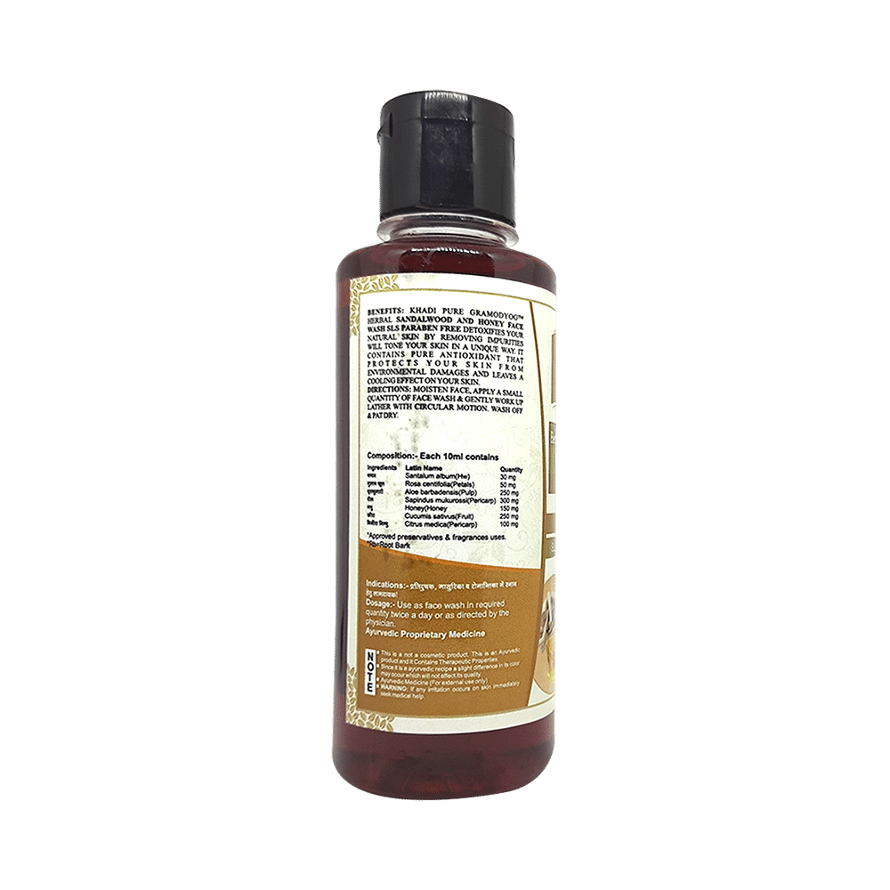 Khadi Pure Herbal Sandalwood & Honey Face Wash (210ml Each) SLS & Paraben Free - Image 2