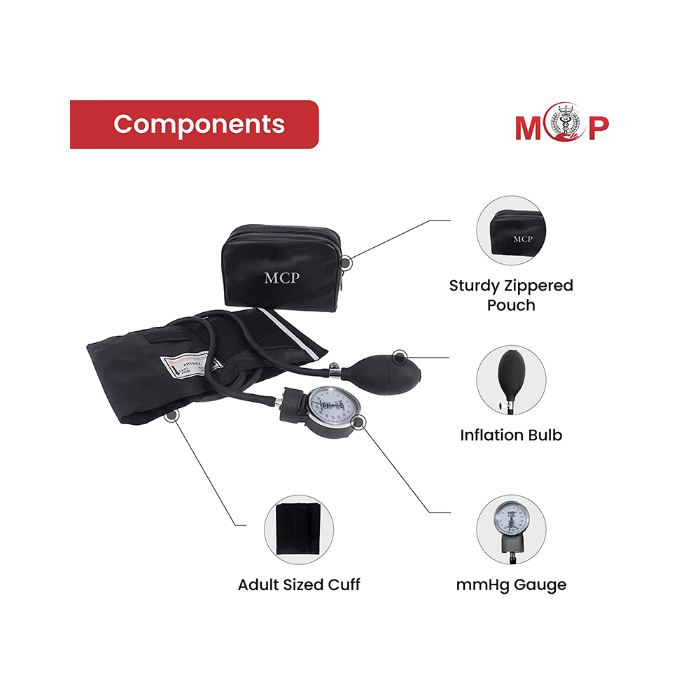 MCP Aneroid Type Manual Blood Pressure Monitor Sphygmomanometer Black - Image 2