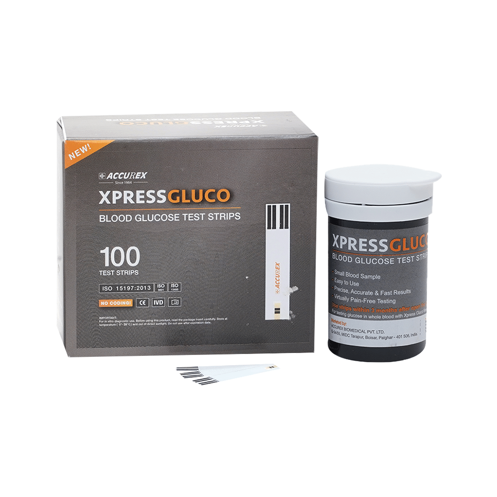 Accurex Xpress Gluco Blood Test Strip