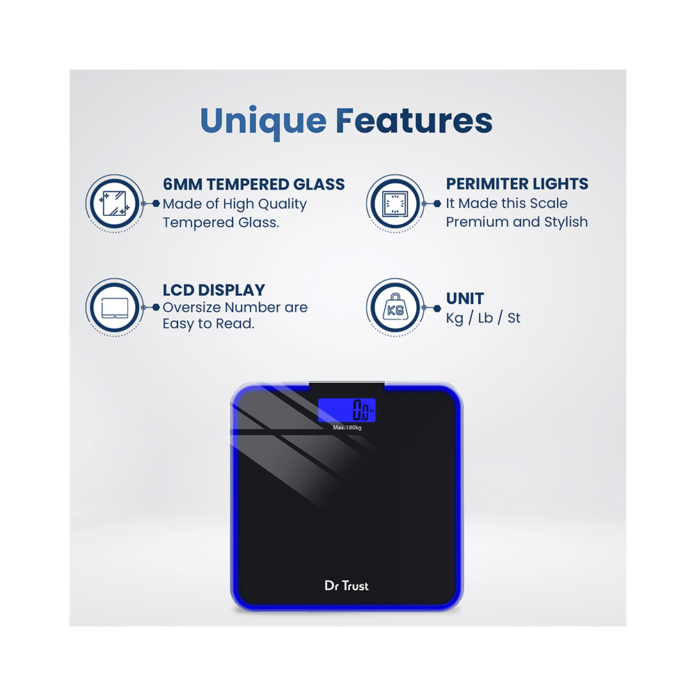 Dr Trust USA Electronic Supernova Digital Personal Weighing Scale Black - Image 4