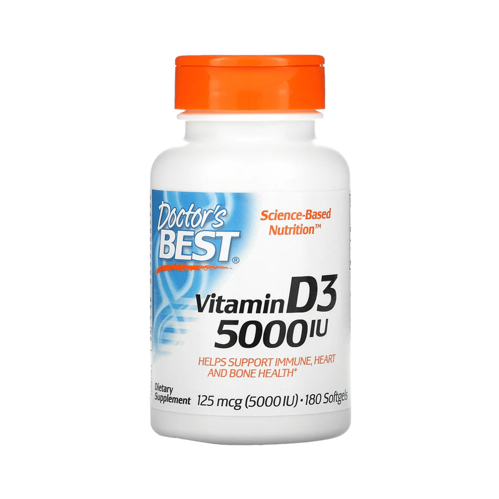 Doctor's Best Vitamin D3 5000IU Softgels | For Immunity, Heart & Bone Health Soft Gelatin Capsule