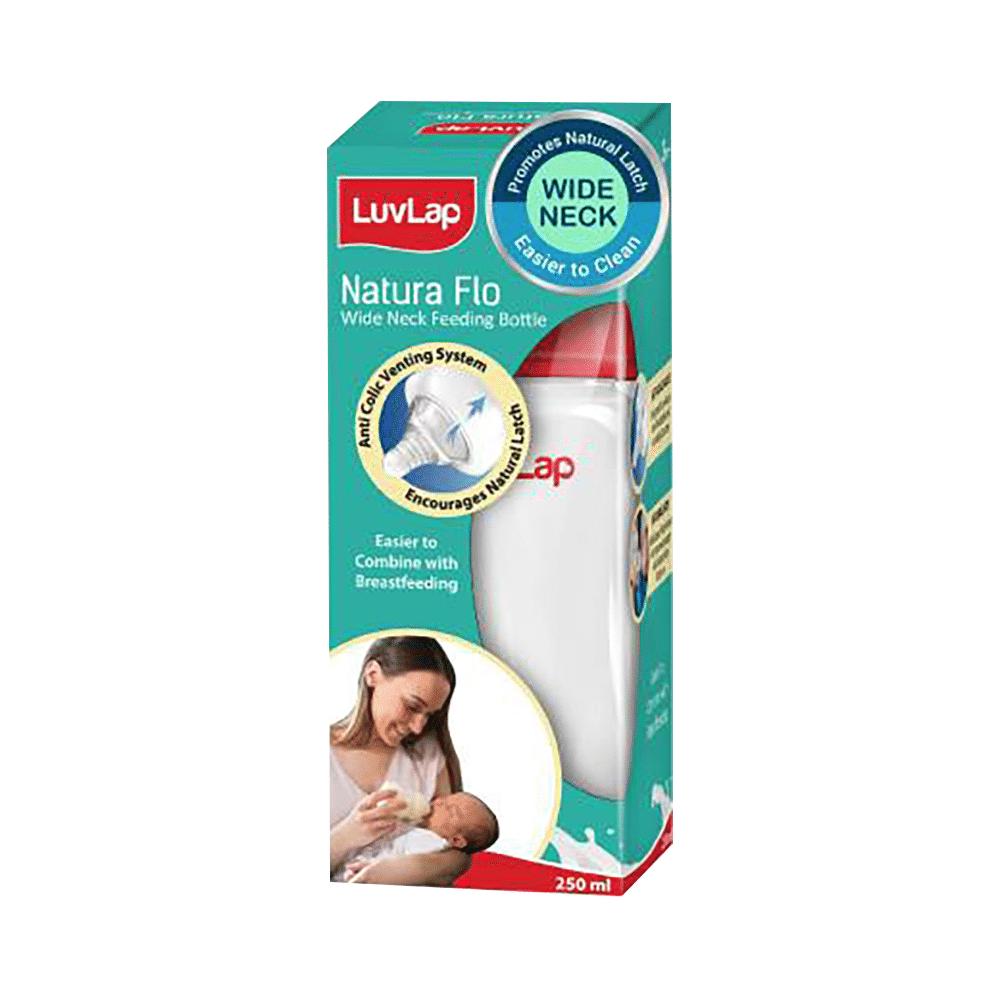 LuvLap Natura Flo Wide Neck Feeding Bottle 3m+ - Image 1