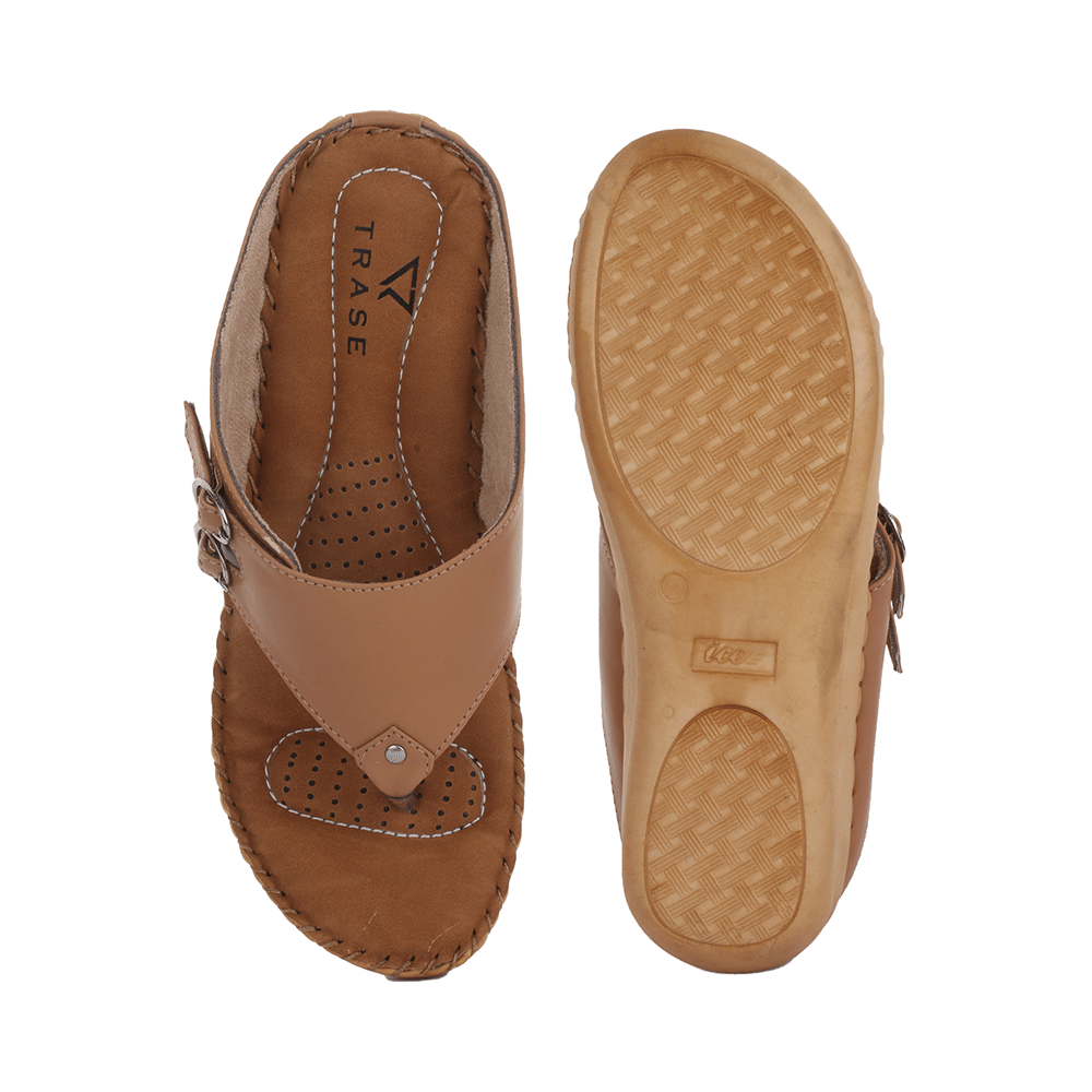 Trase Doctor Ortho Slippers for Women & Girls Light weight, Soft Footbed with Flip Flops 5 IND/UK Beige - Image 3
