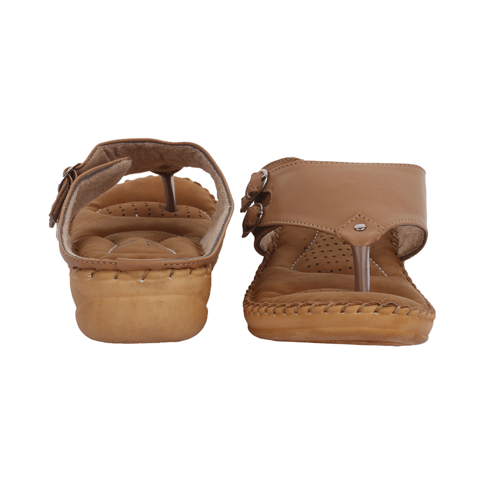 Trase Doctor Ortho Slippers for Women & Girls Light weight, Soft Footbed with Flip Flops 5 IND/UK Beige - Image 2