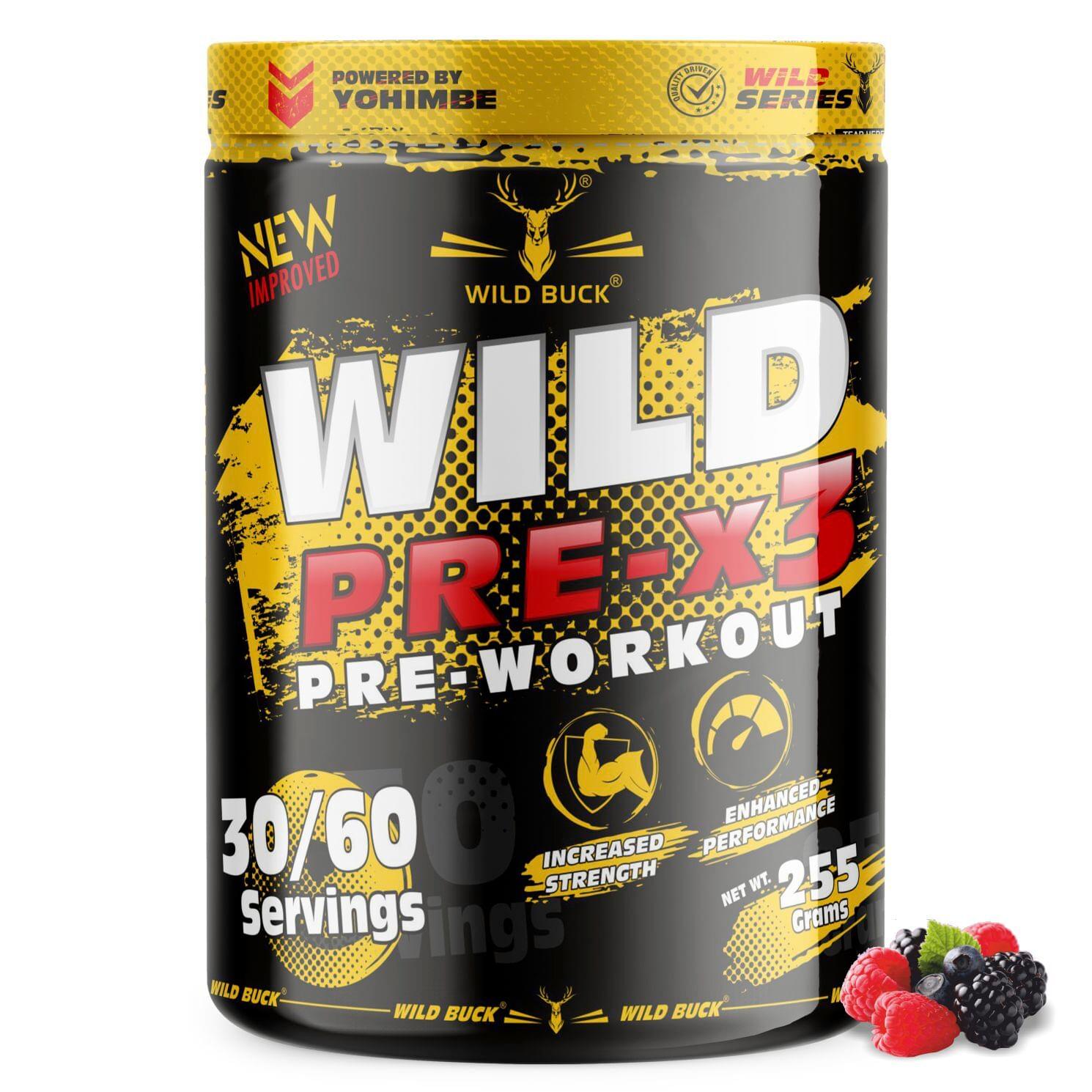 Wild Buck Wild Pre-X3 Pre-Workout Wild Berries