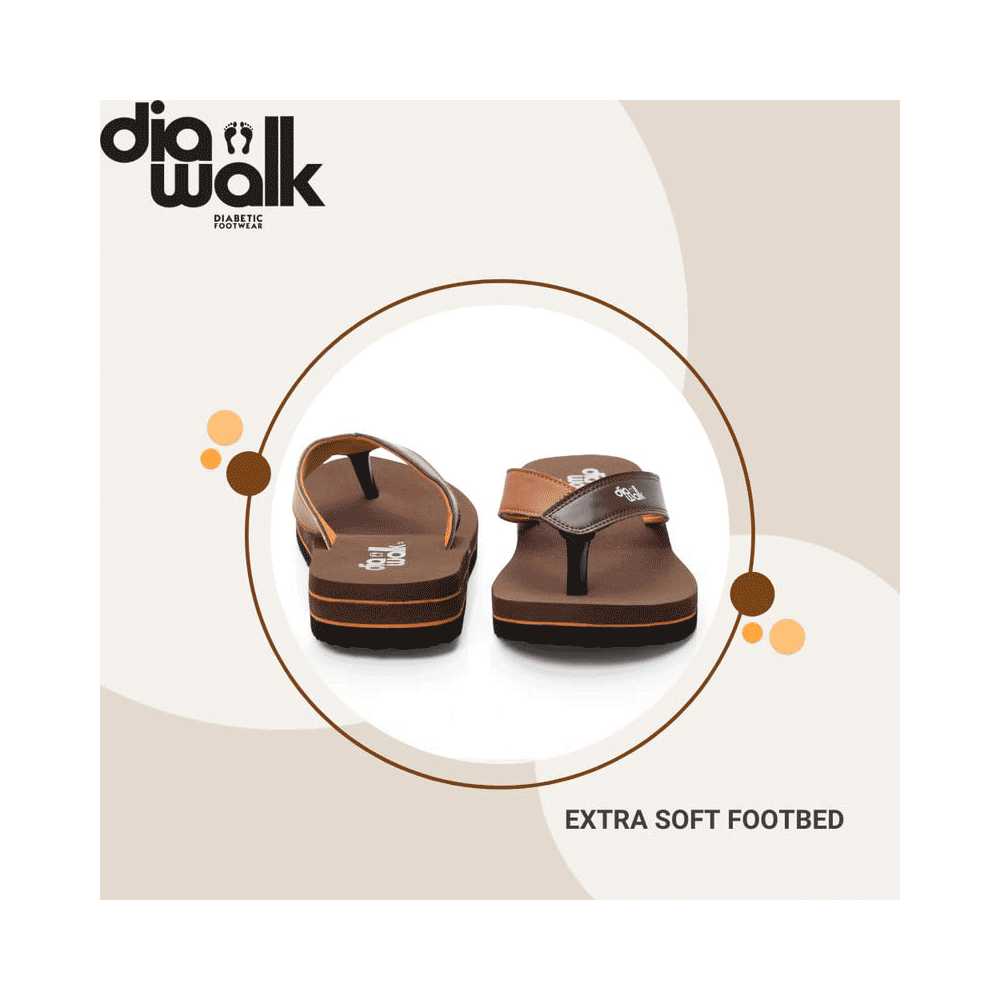 Diawalk DPM 001 Doctor Soft Orthopedic & Diabetic Flip-Flops Slippers For Men Brown 10 - Image 4