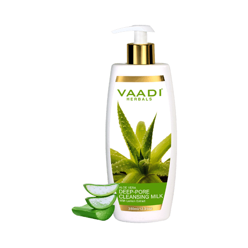 Vaadi Herbals Aloe Vera Deep Pore Cleansing Milk with Lemon extract - Image 1