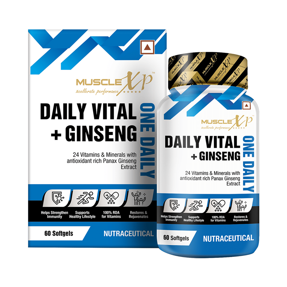 MuscleXP Daily Vital + Ginseng with 24 Vitamins Softgel (60 Each) - Image 2
