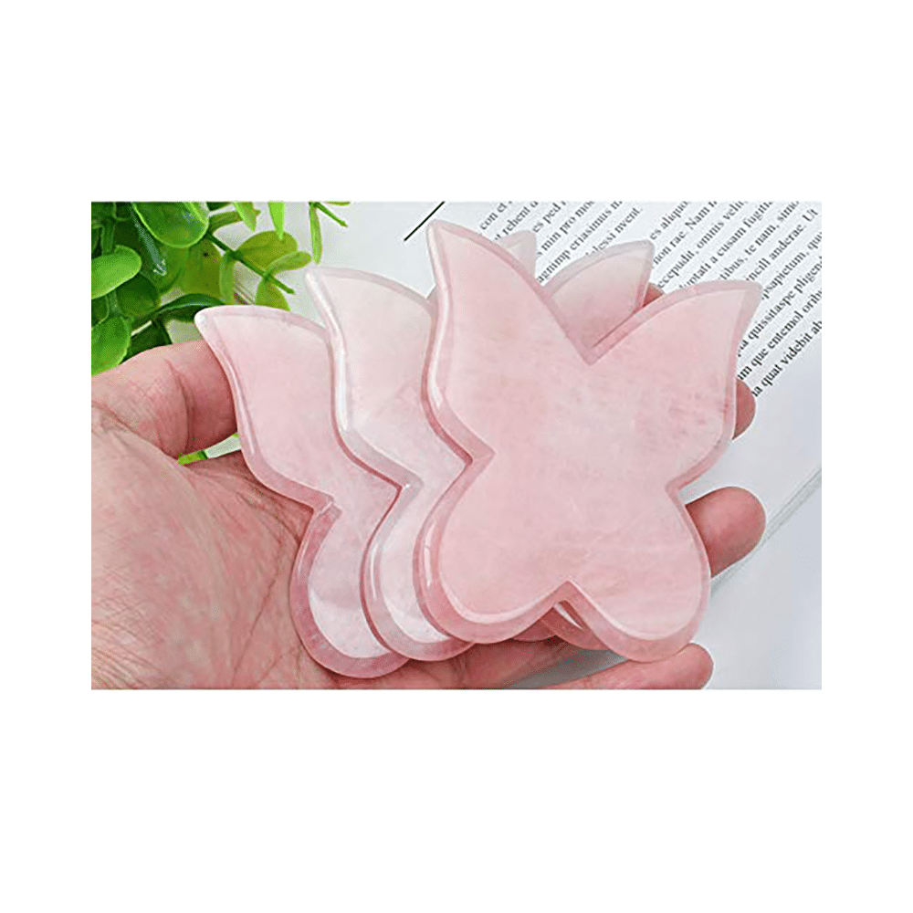 Get Me Craft Butterfly Rose Quartz Gua Sha Facial Tool - Image 5
