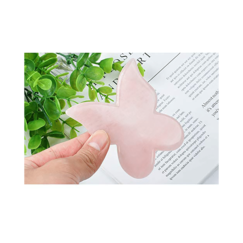 Get Me Craft Butterfly Rose Quartz Gua Sha Facial Tool - Image 4