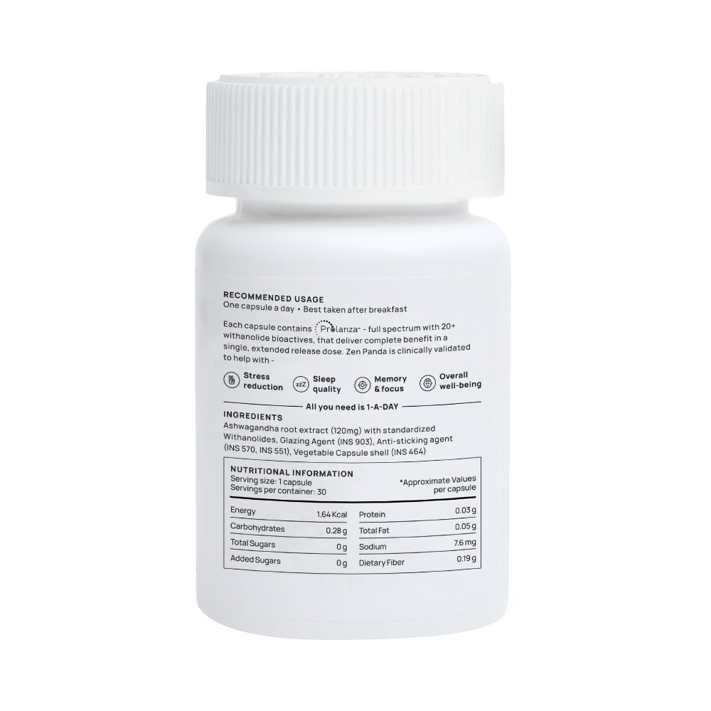 Nature & Thought Zen Panda Ashwagandha Capsule for All Day Stress Management Support - Image 2
