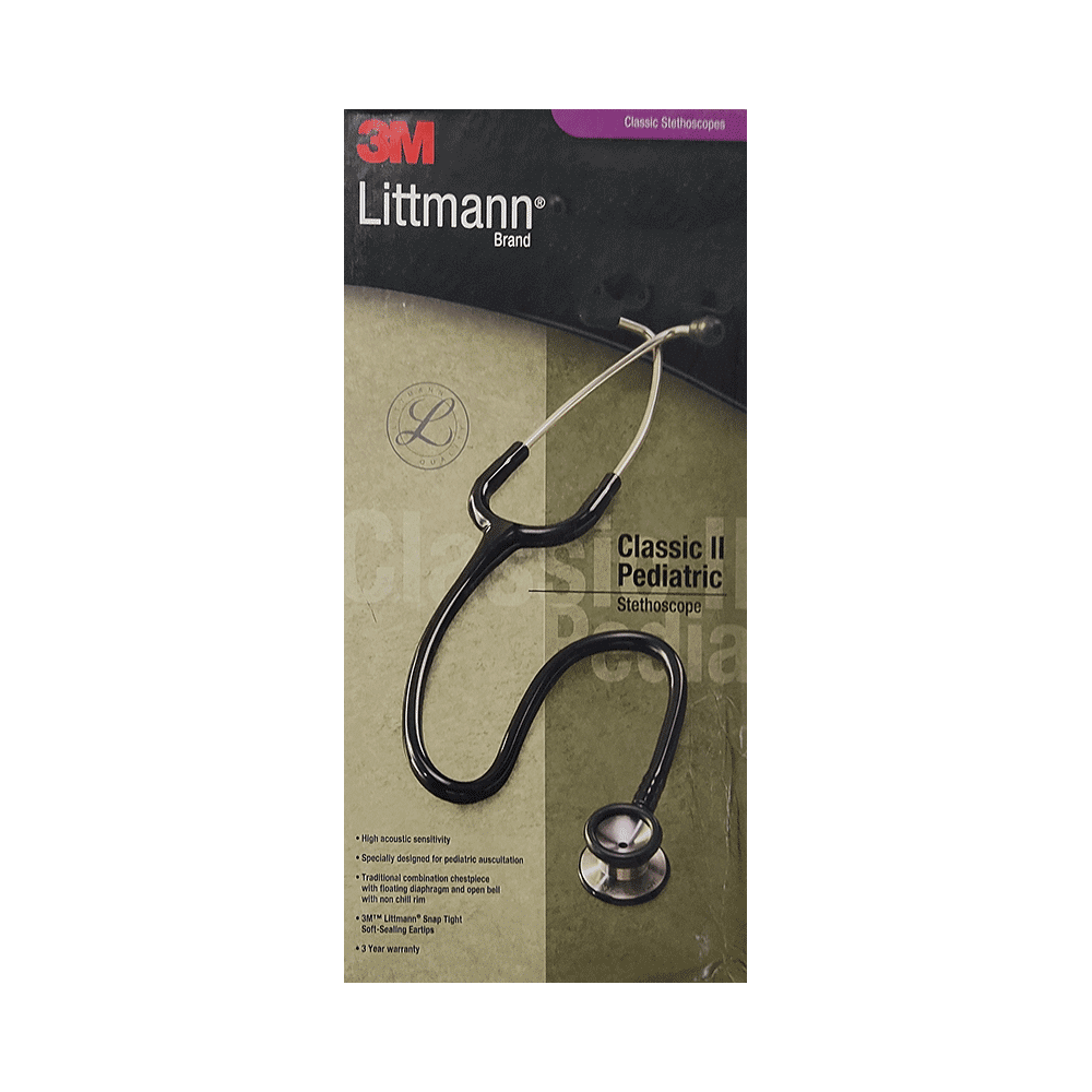 3M Littmann 2113 Classic II Pediatric Sethoscope Black - Image 2