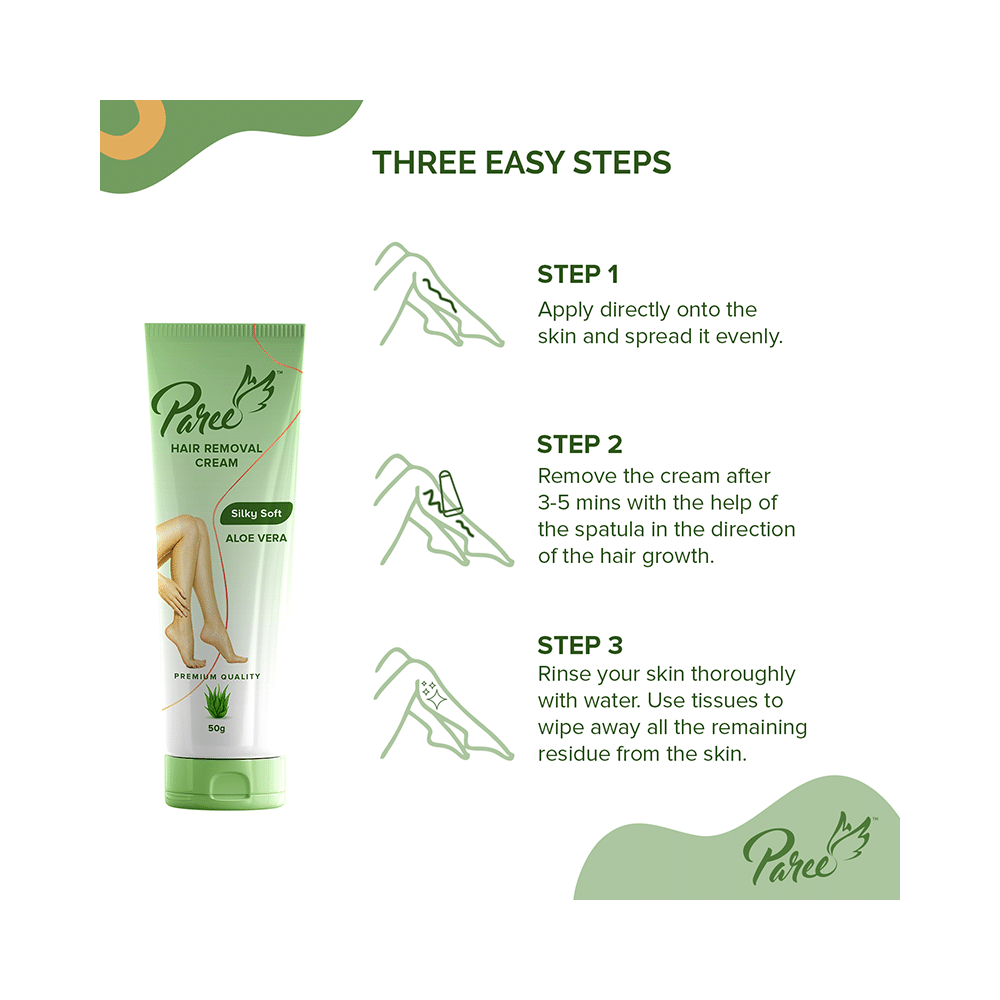 Paree Hair Removal Cream Silky Soft Aloe Vera - Image 5