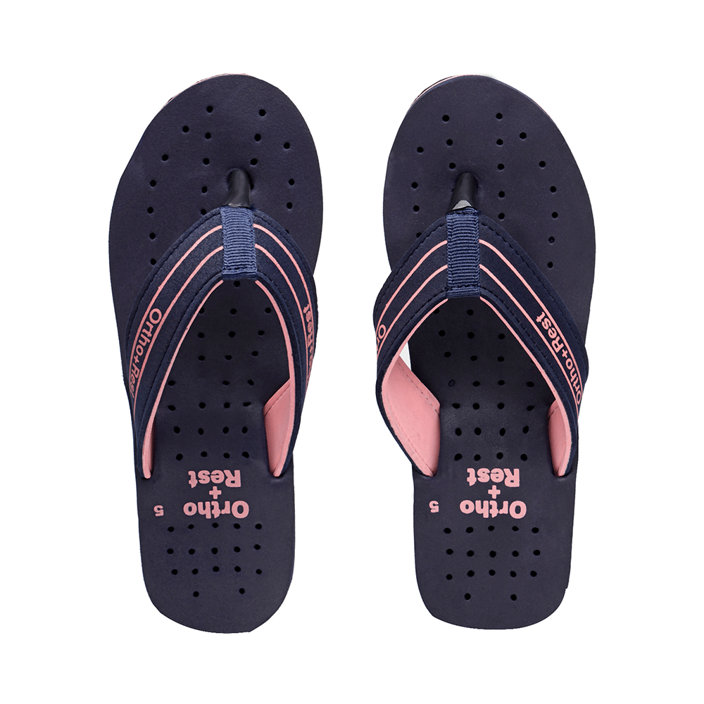 Ortho + Rest L331 Extra Soft Flip Flop Orthopedic Slippers for Women & Girls Blue 5 - Image 1