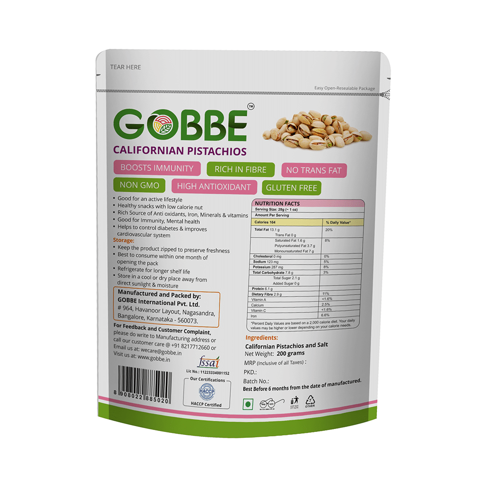 Gobbe Californian Pistachios (200gm Each) - Image 2