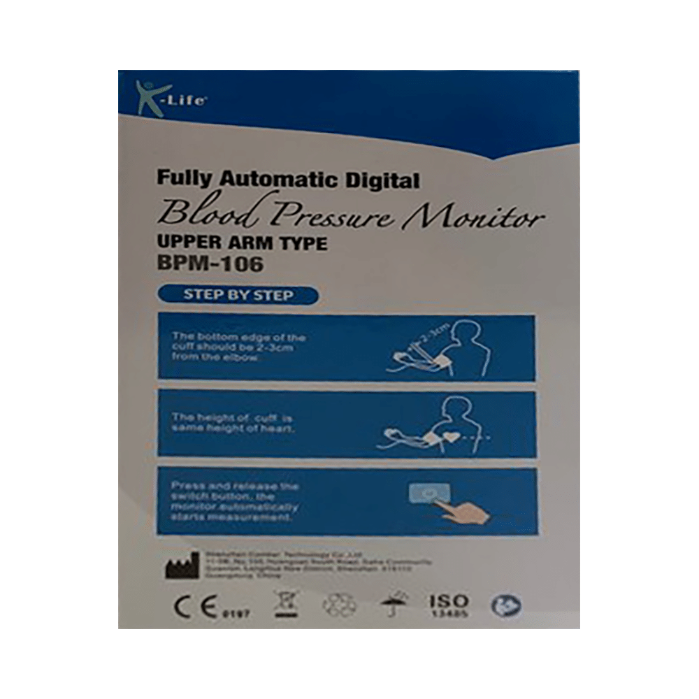 K-Life BPM 106 Fully Automatic Digital Blood Pressure Monitor Upper Arm White - Image 3