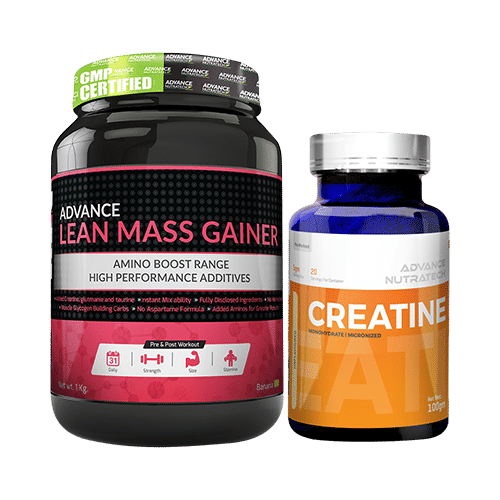 Advance Nutratech Combo of Lean Mass Gainer Banana 1kg and Creatine Monohydrate Unflavored 100gm