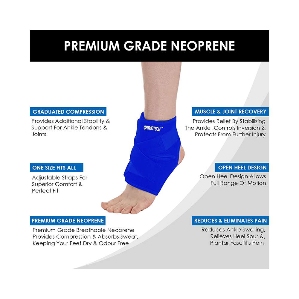 Orthotech OR 4111 Ankle Support with Stays Free Size Blue - Image 6