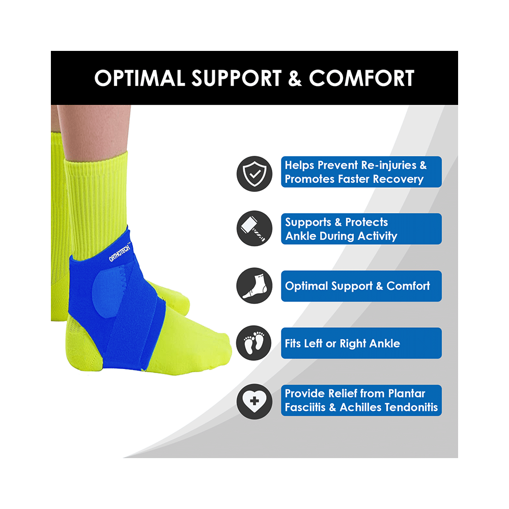 Orthotech OR 4111 Ankle Support with Stays Free Size Blue - Image 3