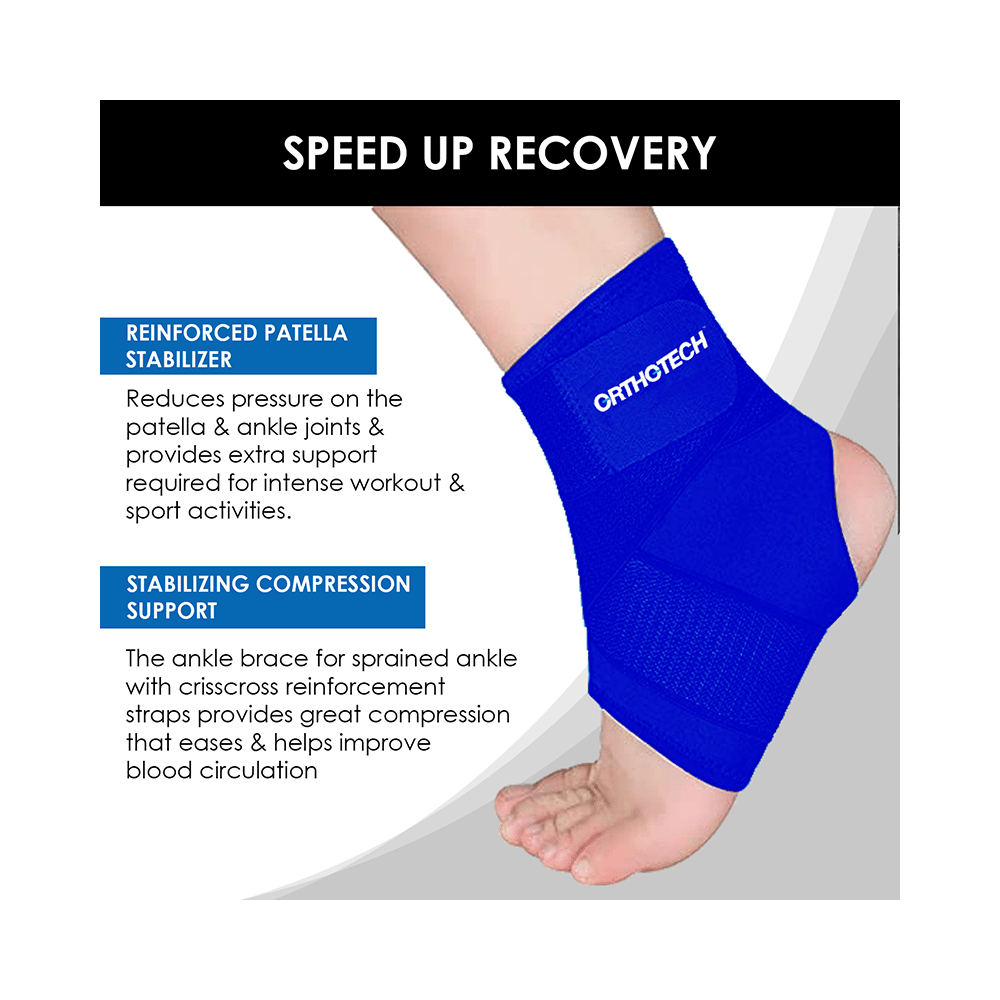 Orthotech OR 4111 Ankle Support with Stays Free Size Blue - Image 4