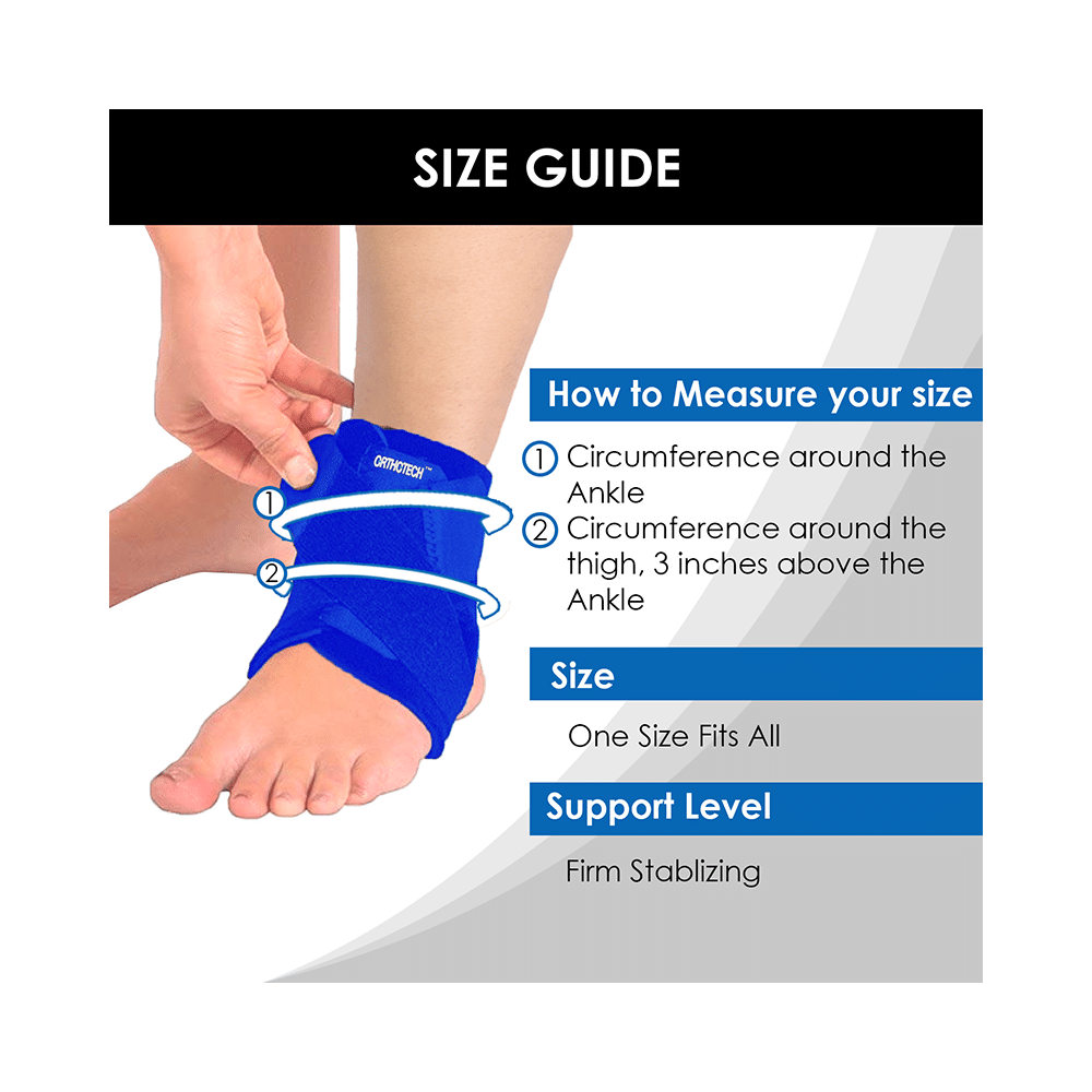 Orthotech OR 4111 Ankle Support with Stays Free Size Blue - Image 5