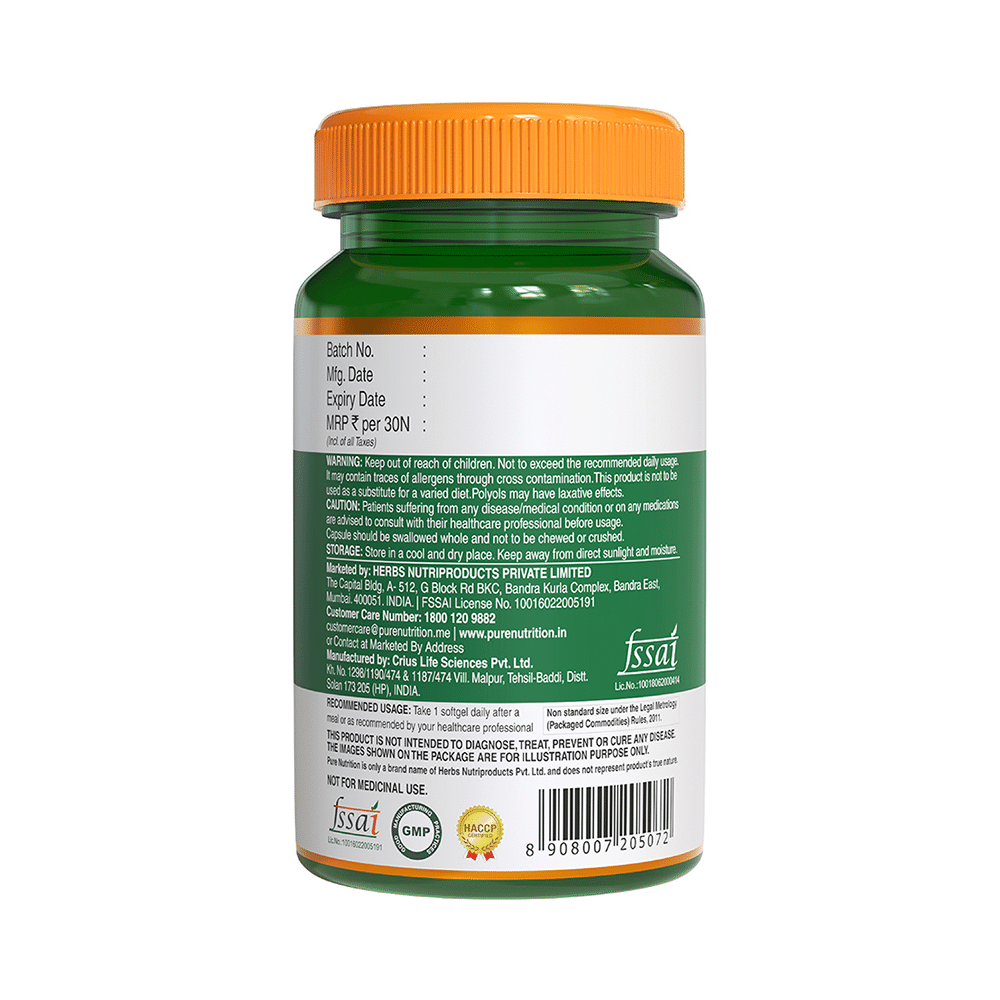 Pure Nutrition Omega 3-5-6-7-9 with Seabuckthorn & Flaxseed Oil | Veg Softgels for Heart & Brain Health - Image 2