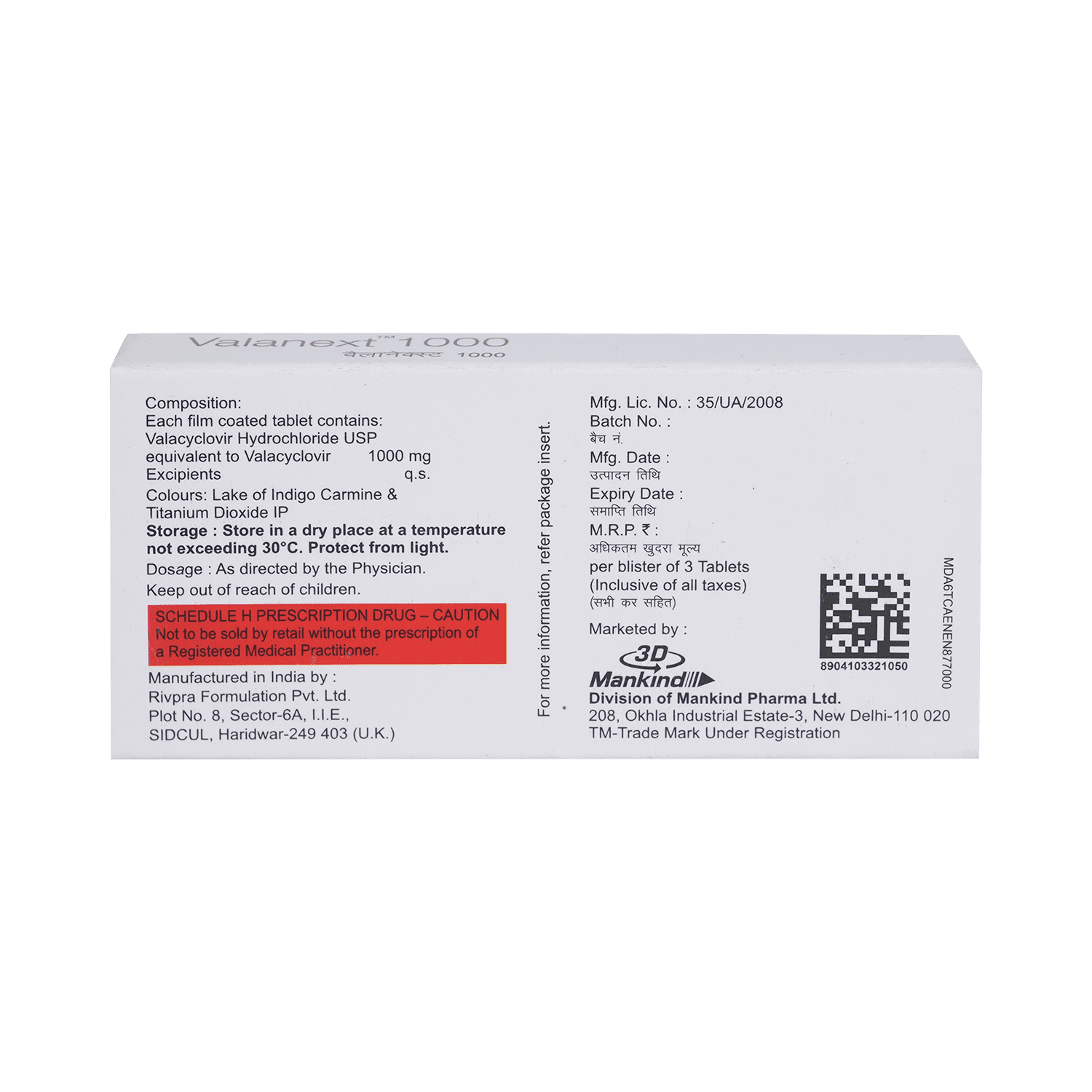 Valanext 1000mg Tablet - Image 3