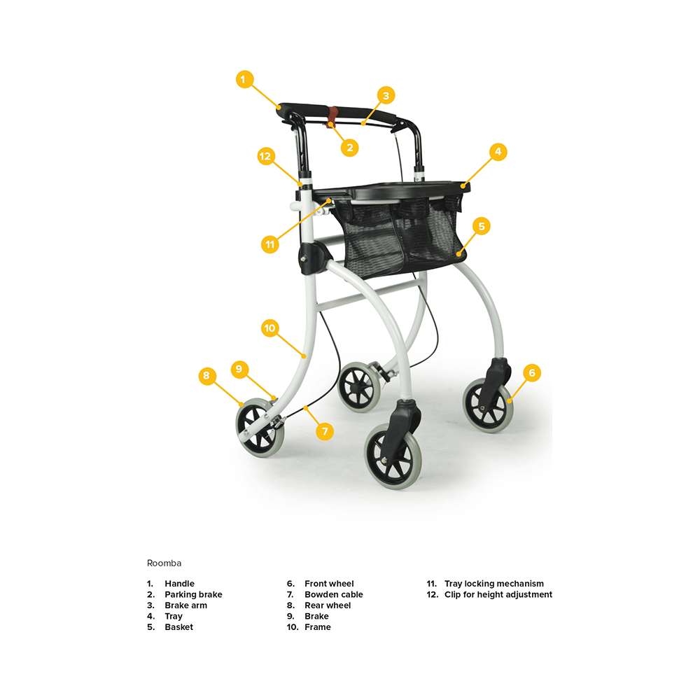Drive Devilbiss Healthcare Indoor Rollator Roomba Aluminium - Image 5