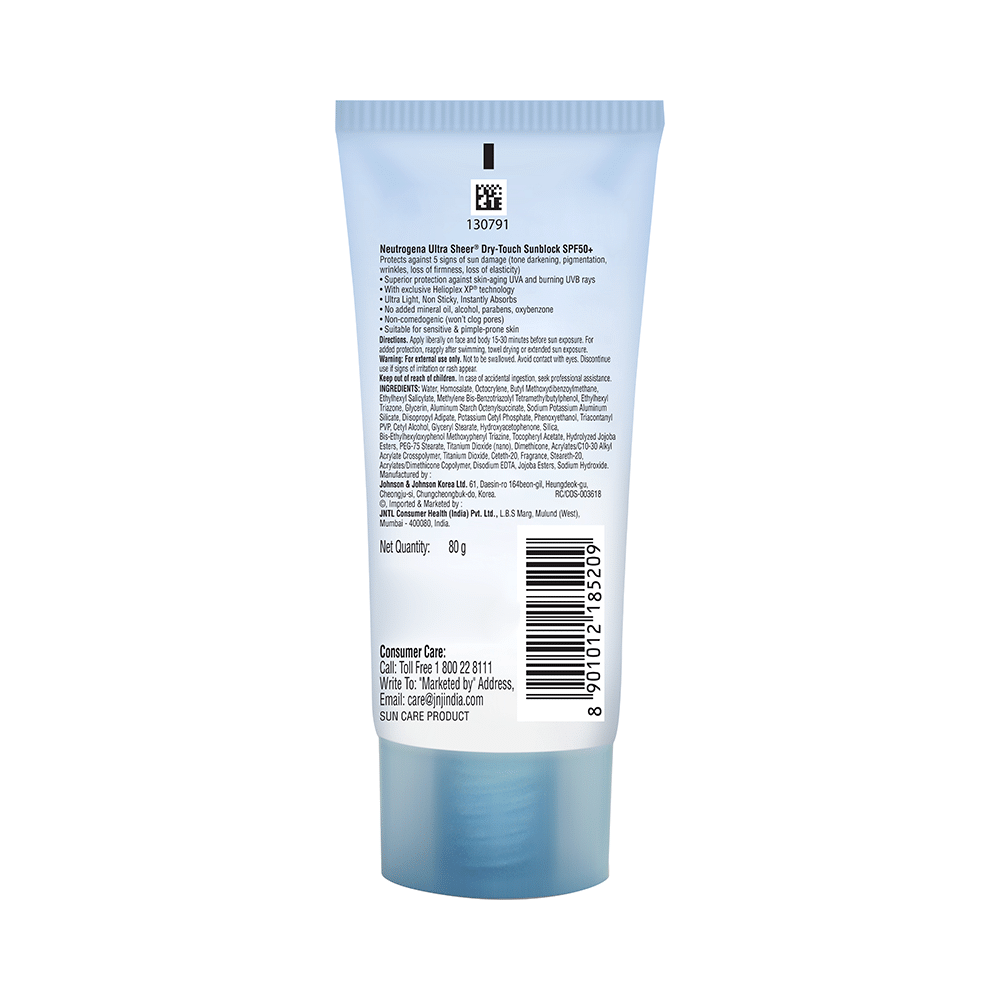 Neutrogena Ultra Sheer Dry-Touch Sunblock Sunscreen SPF 50+, PA+++ | UVA/UVB Protection | Water-Resistant - Image 2