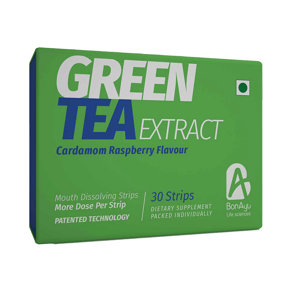 BonAyu Green Tea Extract Mouth Dissolving Strip Cardamom Raspberry - Image 1