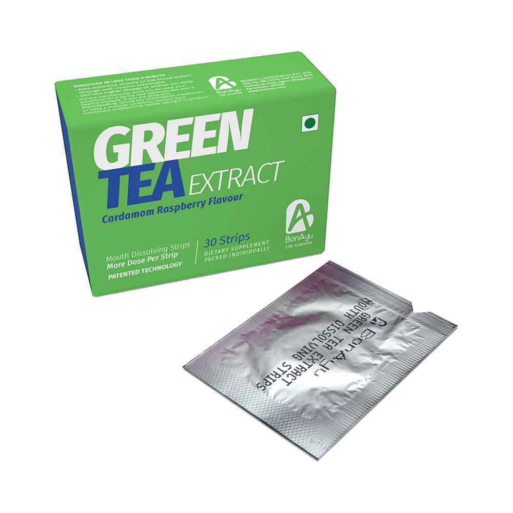 BonAyu Green Tea Extract Mouth Dissolving Strip Cardamom Raspberry - Image 4