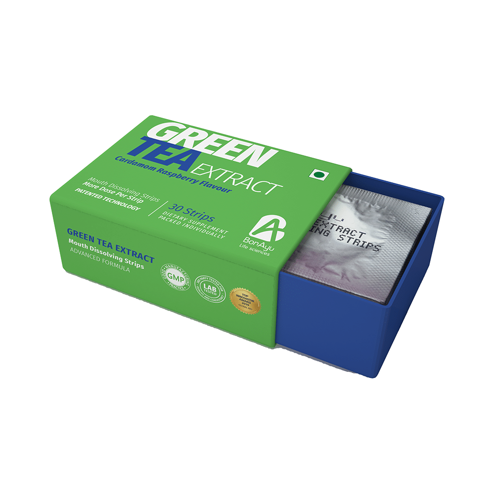 BonAyu Green Tea Extract Mouth Dissolving Strip Cardamom Raspberry - Image 5