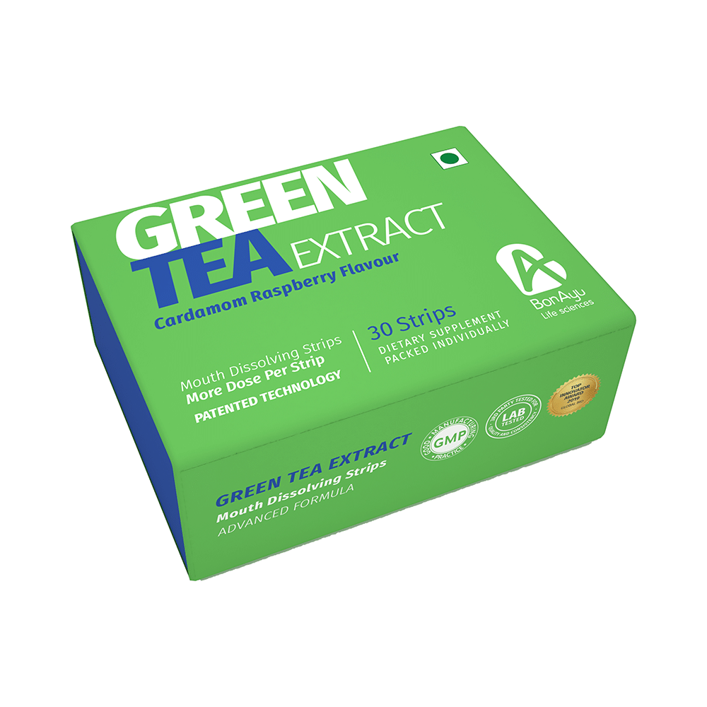 BonAyu Green Tea Extract Mouth Dissolving Strip Cardamom Raspberry - Image 3