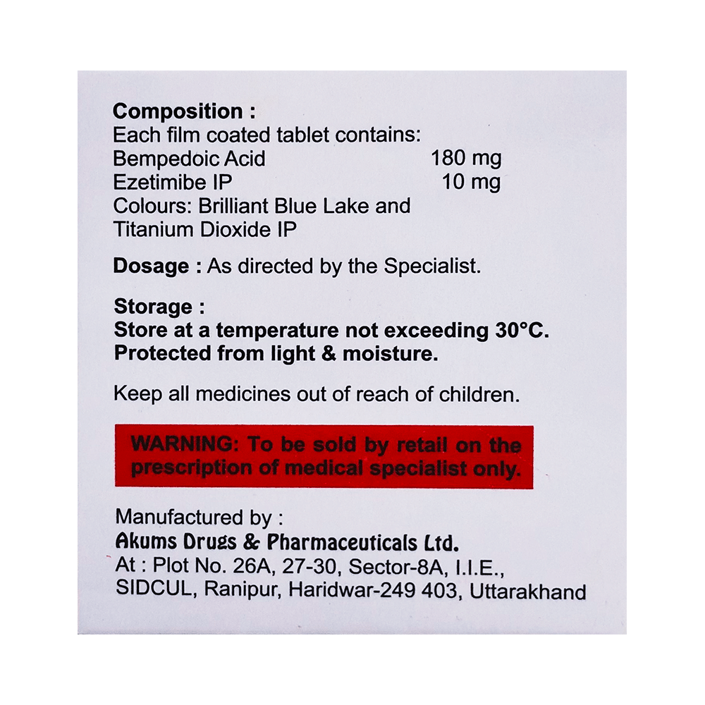 Bemzire EZ 180mg/10mg Tablet - Image 2