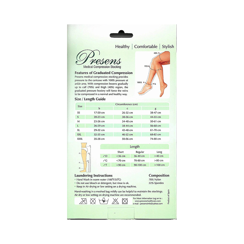 Presens OTC310 Thigh Length Anti Embolism Medical Compression Stocking XXXL White - Image 3