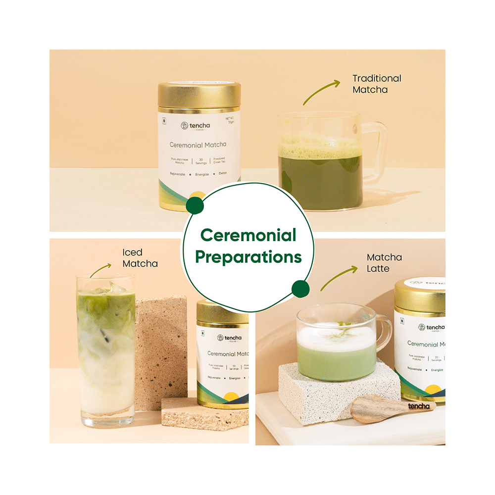 Tencha Blends Ceremonial Matcha Green Tea (30gm Each) with Spoon Free - Image 2
