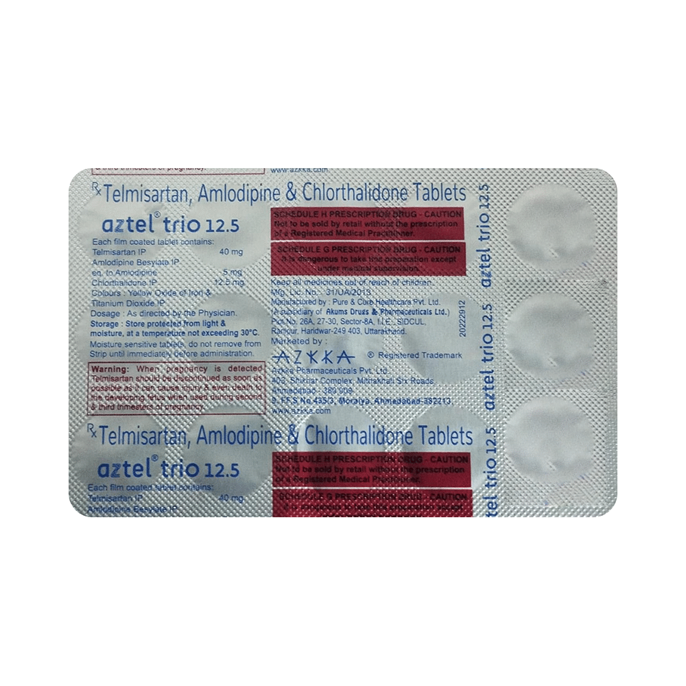 Aztel Trio 40mg/5mg/12.5mg Tablet - Image 1