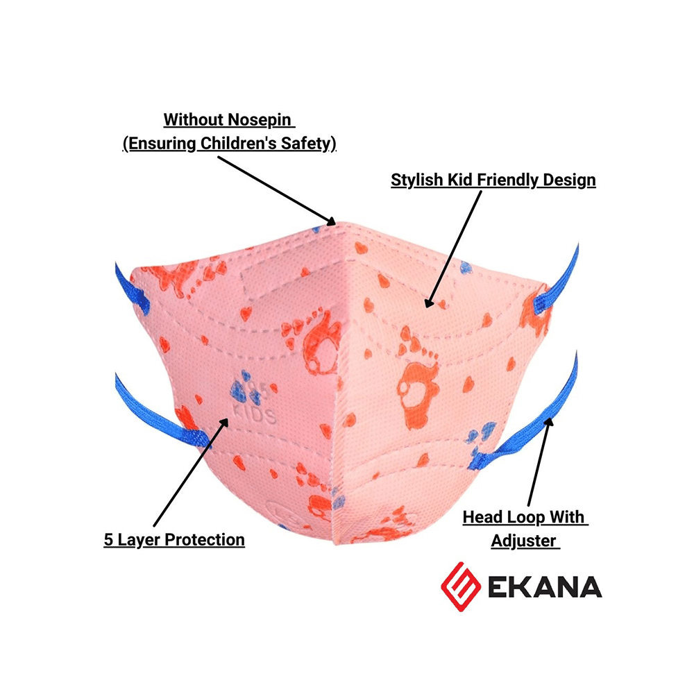 Ekana Kids N95 Head Loop Printed Mask Orange, Blue, Yellow - Image 3