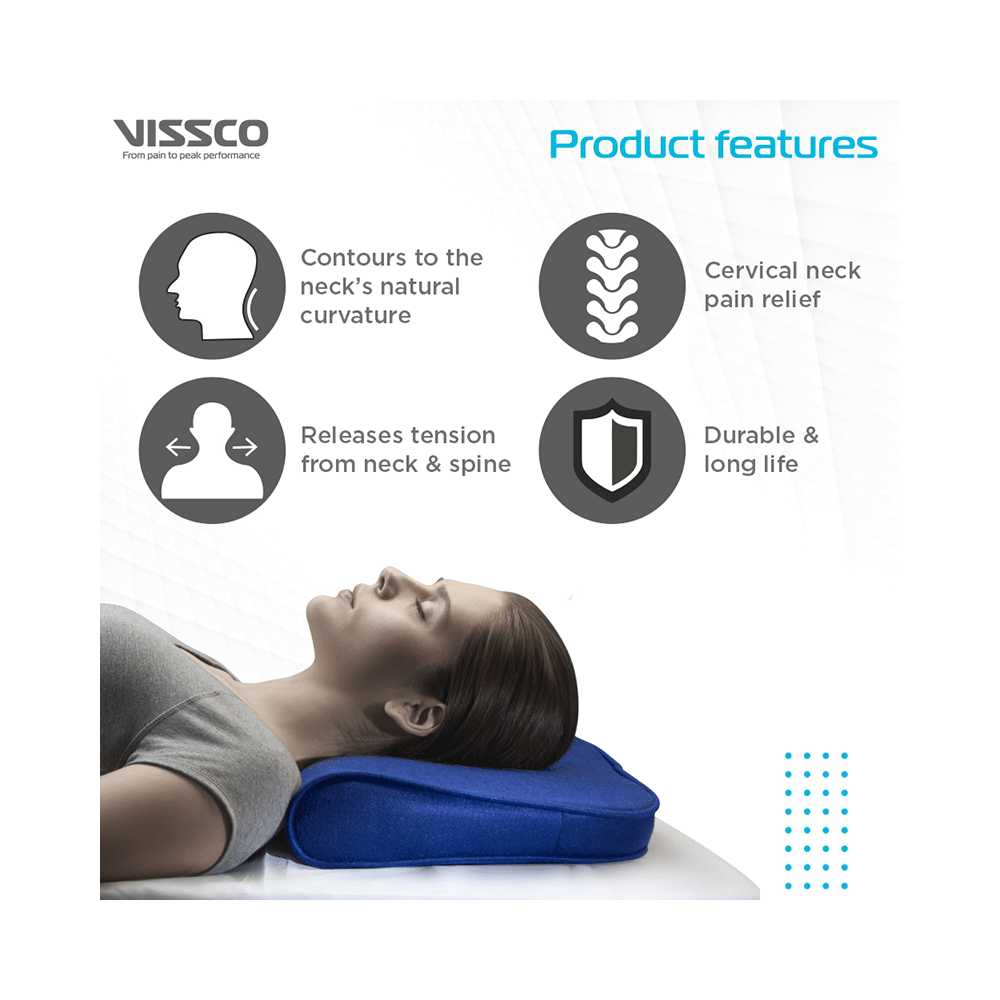 Vissco LIV Cervical Pillow Universal Blue - Image 4