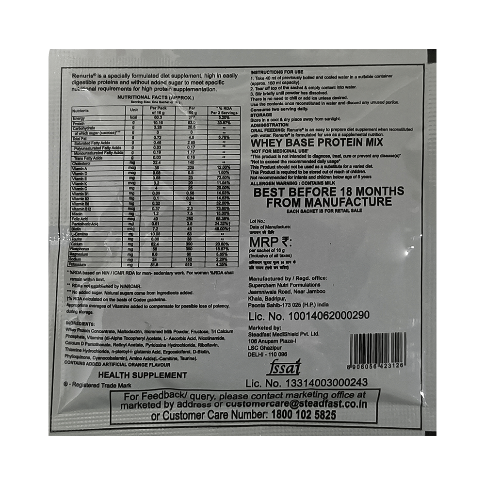 Renuris Specialised Nutrition Powder Orange Gluten Free - Image 5